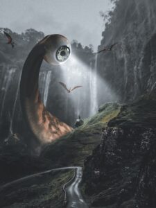VR dinosaur eye