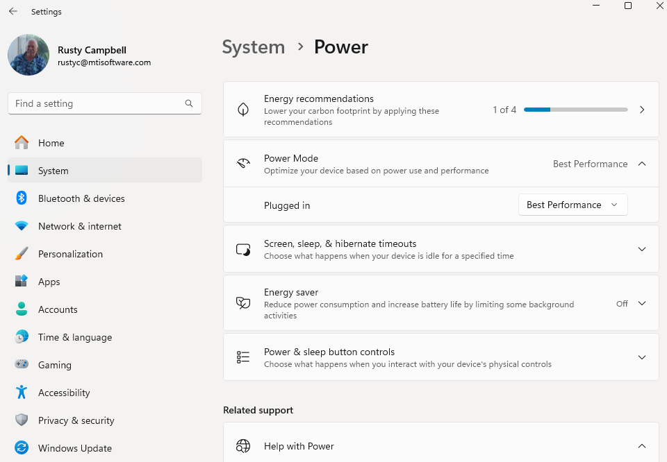Power settings gaming Optimizing Windows 11