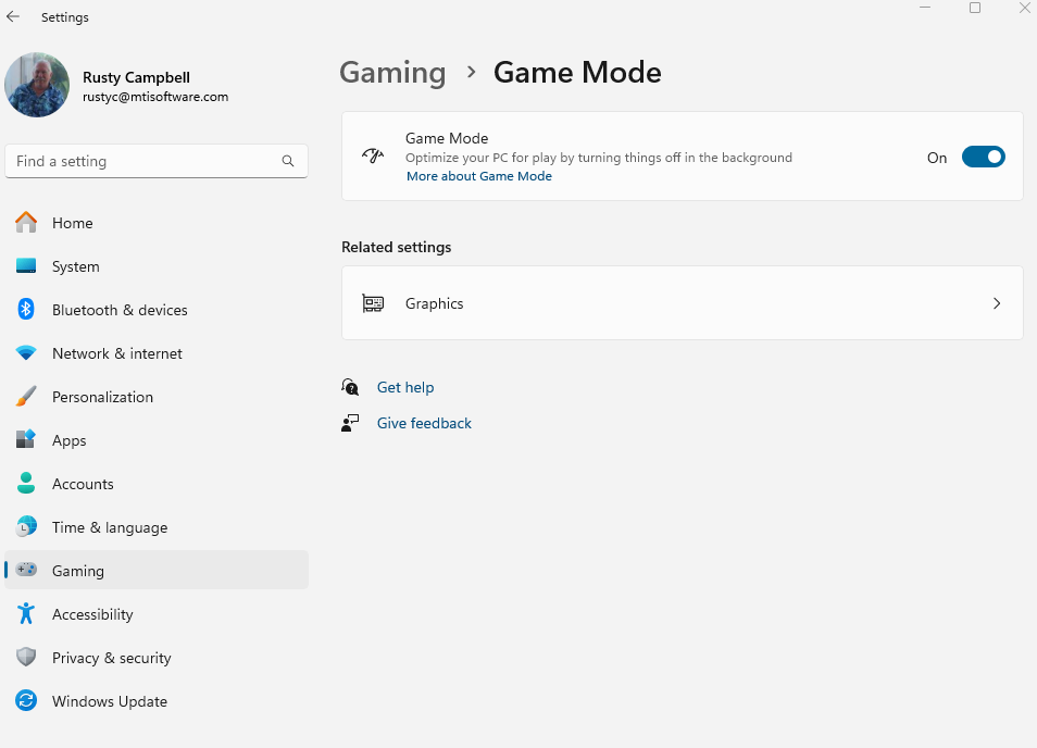 Optimizing Windows 11 with game mode